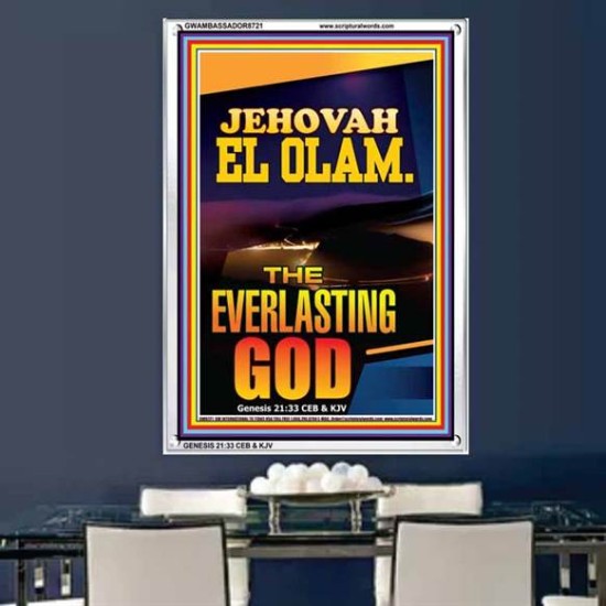 JEHOVAH EL OLAM EVERLASTING GOD   Frame Scriptures Decor   (GWAMBASSADOR8721)   