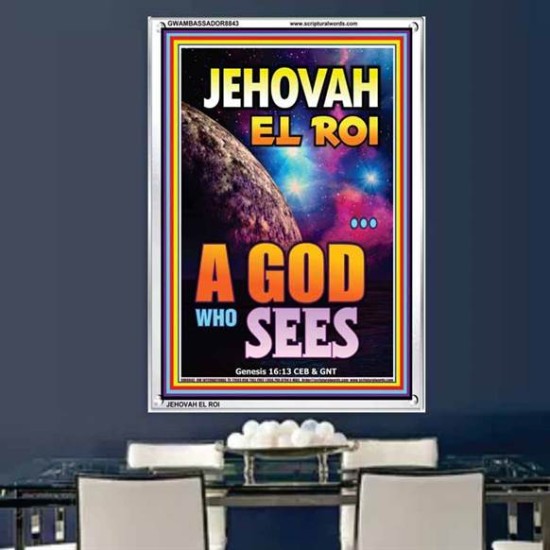 JEHOVAH EL ROI   Biblical Paintings Acrylic Glass Frame   (GWAMBASSADOR8843)   