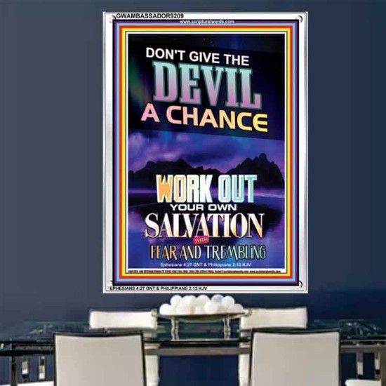 WORK OUT YOUR SALVATION   Bible Verses Wall Art Acrylic Glass Frame   (GWAMBASSADOR9209)   