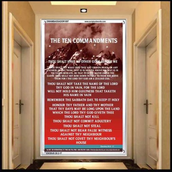 THE TEN COMMANDMENTS   Framed Business Entrance Lobby Wall Decoration    (GWAMBASSADOR1097)   