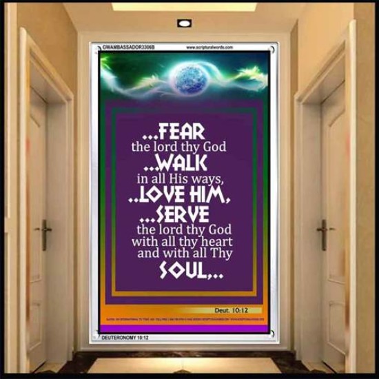 WITH ALL THY HEART   Scriptural Portrait Acrylic Glass Frame   (GWAMBASSADOR3306B)   