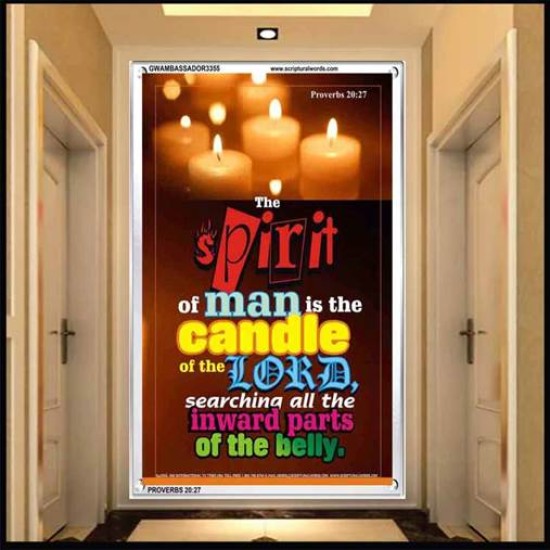 THE SPIRIT OF MAN IS THE CANDLE OF THE LORD   Framed Hallway Wall Decoration   (GWAMBASSADOR3355)   