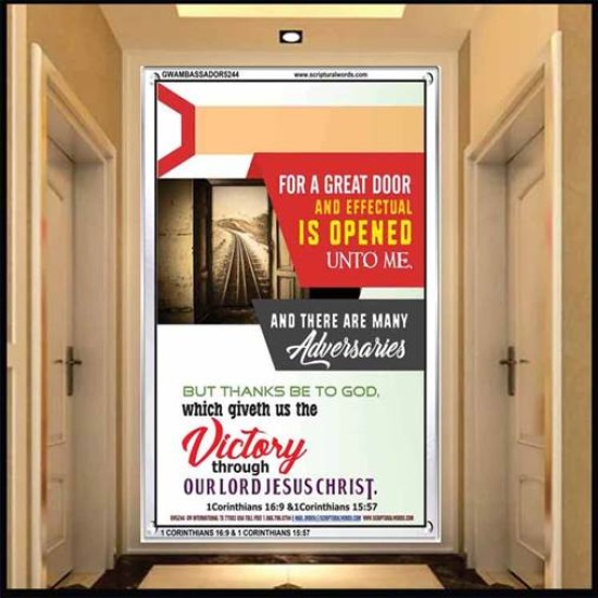 A GREAT DOOR AND EFFECTUAL   Christian Wall Art Poster   (GWAMBASSADOR5244)   