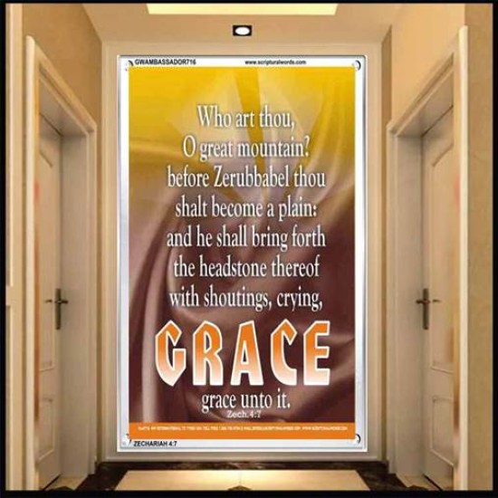 WHO ART THOU O GREAT MOUNTAIN   Bible Verse Frame Online   (GWAMBASSADOR716)   