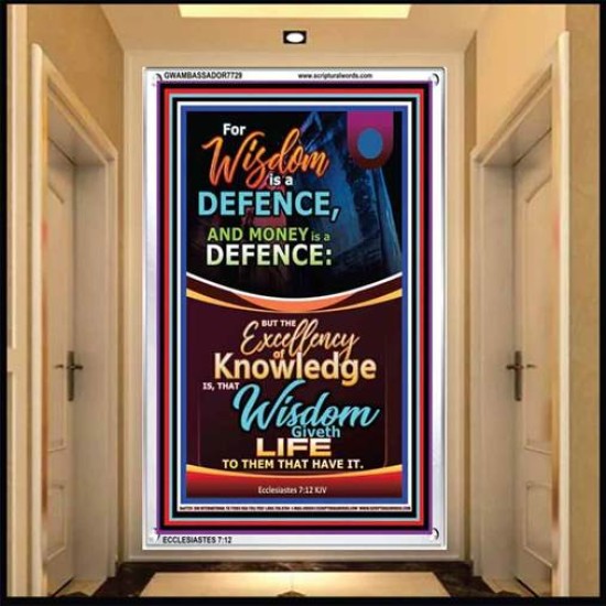 WISDOM A DEFENCE   Bible Verses Framed for Home   (GWAMBASSADOR7729)   