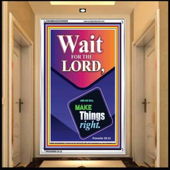 WAIT FOR THE LORD   Framed Scriptural Dcor   (GWAMBASSADOR8069)   