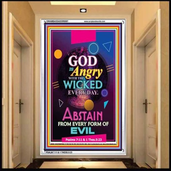 ANGRY WITH THE WICKED   Scripture Wooden Framed Signs   (GWAMBASSADOR8081)   