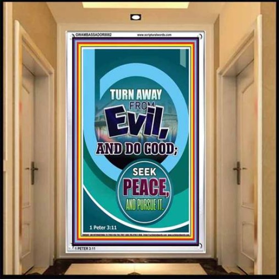 TURN AWAY FROM EVIL   Encouraging Bible Verses Framed   (GWAMBASSADOR8082)   