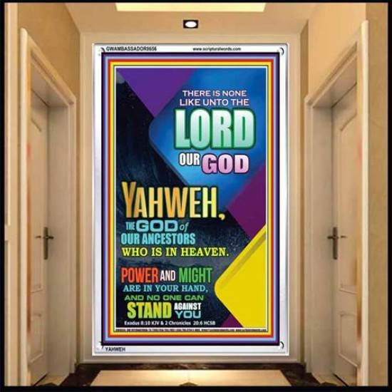 YAHWEH  OUR POWER AND MIGHT   Framed Office Wall Decoration   (GWAMBASSADOR8656)   