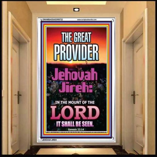 JEHOVAH JIREH GREAT PROVIDER   Framed Scriptural Decor   (GWAMBASSADOR8722)   