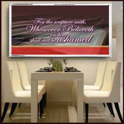 WHOSOEVER BELIEVETH   Custom Framed Scriptural ArtWork   (GWAMBASSADOR1296)   "48X32"