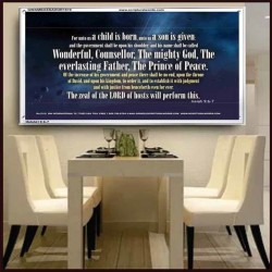 WONDERFUL, COUNSELLOR   Custom Framed Bible Verses   (GWAMBASSADOR1510)   "48X32"