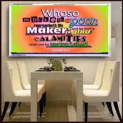 WHOSO MOCKETH THE POOR   Frame Scriptural Dcor   (GWAMBASSADOR3629)   "48X32"