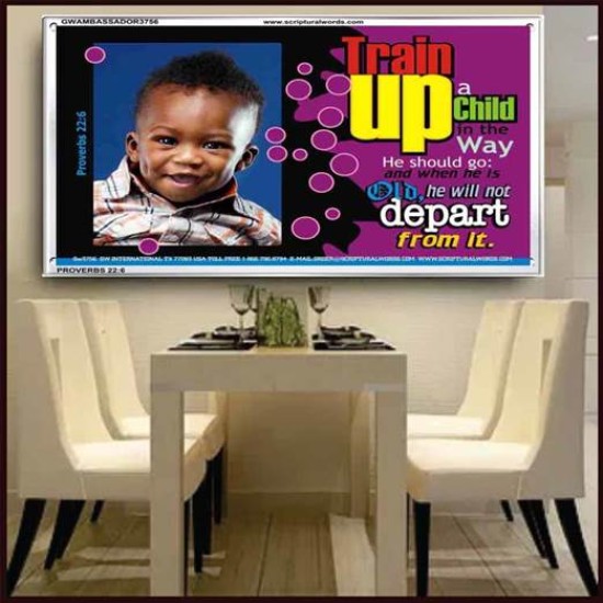 TRAIN UP A CHILD   Large Framed Scriptural Wall Art   (GWAMBASSADOR3756)   