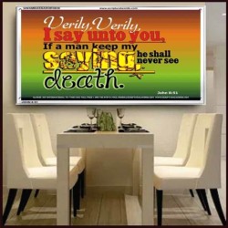 VERILY VERILY   Scripture Art Prints Framed   (GWAMBASSADOR3838)   "48X32"