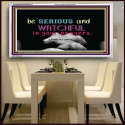 WATCH AND PRAY   Inspirational Wall Art Wooden Frame   (GWAMBASSADOR4011)   "48X32"