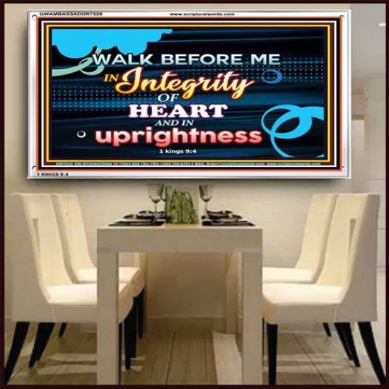 WALK IN INTEGRITY   Unique Bible Verse Frame   (GWAMBASSADOR7559)   