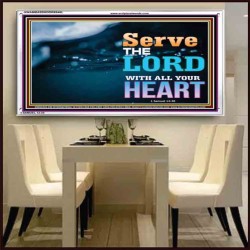 WITH ALL YOUR HEART   Framed Religious Wall Art    (GWAMBASSADOR8846L)   "48X32"