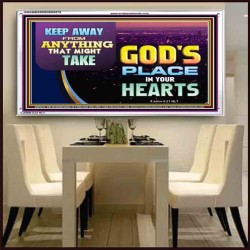 WHAT IS GOD'S PLACE IN YOUR HEART   Large Framed Scripture Wall Art   (GWAMBASSADOR9379)   "48X32"