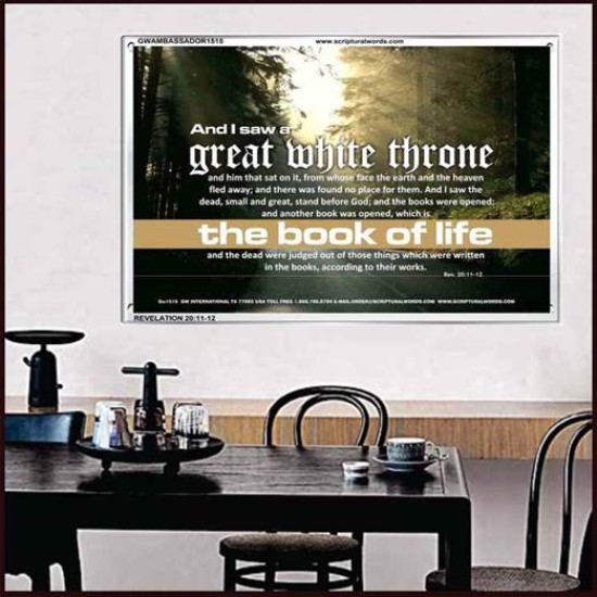 A GREAT WHITE THRONE   Inspirational Bible Verse Framed   (GWAMBASSADOR1515)   