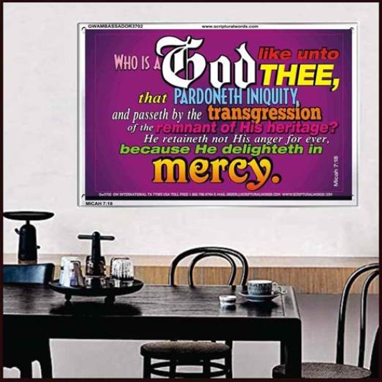 WHO IS LIKE UNTO THEE   Custom Frame Bible Verse   (GWAMBASSADOR3702)   