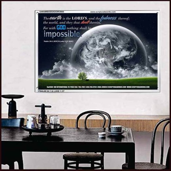 WITH GOD NOTHING SHALL BE IMPOSSIBLE   Contemporary Christian Print   (GWAMBASSADOR3900)   