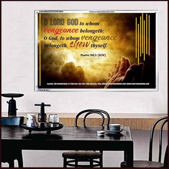 VENGEANCE BELONGS TO GOD   Acrylic Glass Frame Scripture Art   (GWAMBASSADOR3904)   