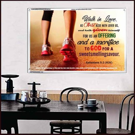 WALK IN LOVE   Christian Paintings Acrylic Glass Frame   (GWAMBASSADOR4034)   