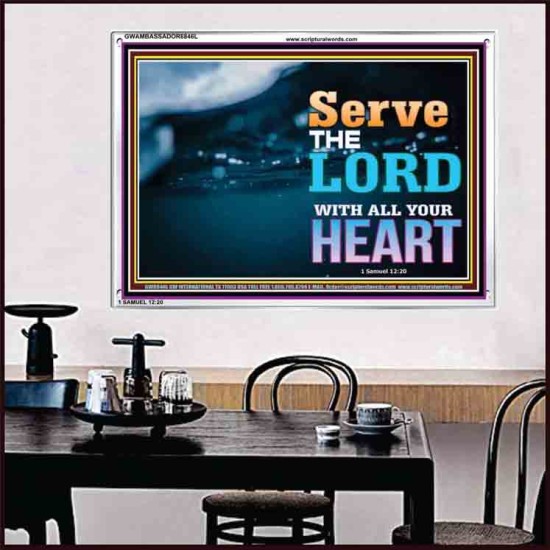 WITH ALL YOUR HEART   Framed Religious Wall Art    (GWAMBASSADOR8846L)   