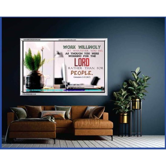 WORKING AS FOR THE LORD   Bible Verse Frame   (GWAMBASSADOR4356)   