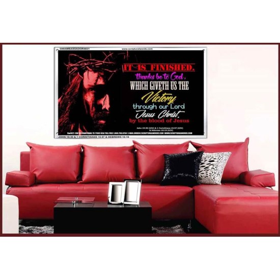 VICTORY BY THE BLOOD OF JESUS   Bible Scriptures on Love Acrylic Glass Frame   (GWAMBASSADOR4021)   