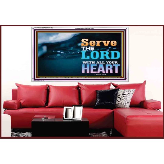 WITH ALL YOUR HEART   Framed Religious Wall Art    (GWAMBASSADOR8846L)   