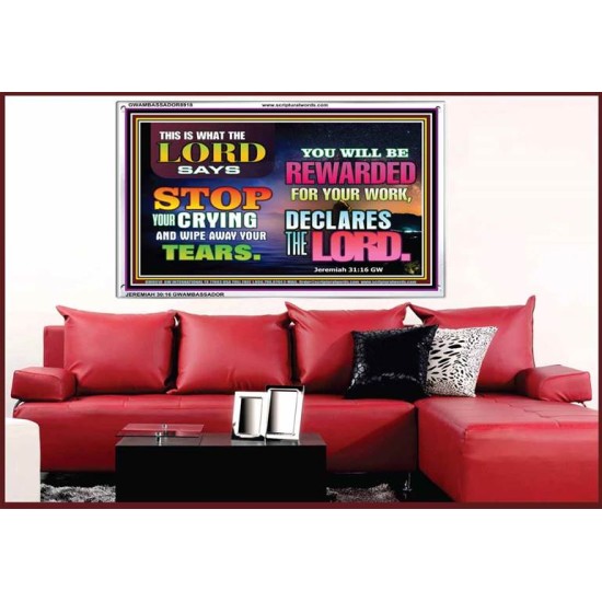 WIPE AWAY YOUR TEARS   Framed Sitting Room Wall Decoration   (GWAMBASSADOR8918)   