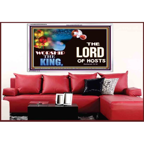 WORSHIP THE KING   Inspirational Bible Verses Framed   (GWAMBASSADOR9367B)   