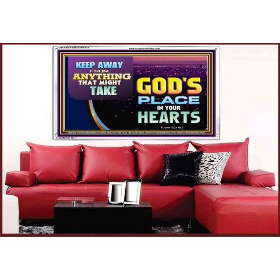 WHAT IS GOD'S PLACE IN YOUR HEART   Large Framed Scripture Wall Art   (GWAMBASSADOR9379)   