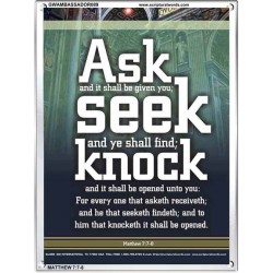 ASK, SEEK AND KNOCK   Contemporary Christian Poster   (GWAMBASSADOR089)   
