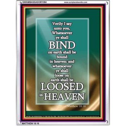 AUTHORITY TO BIND ON EARTH AND IN THE HEAVEN   Framed Restroom Wall Decoration   (GWAMBASSADOR1094)   