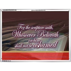 WHOSOEVER BELIEVETH   Custom Framed Scriptural ArtWork   (GWAMBASSADOR1296)   "48X32"