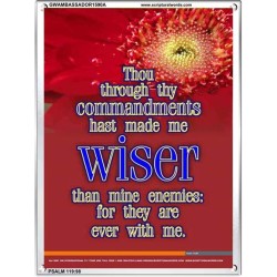 WISER THAN MINE ENEMIES   Scriptural Portrait Wooden Frame   (GWAMBASSADOR1590A)   "32X48"