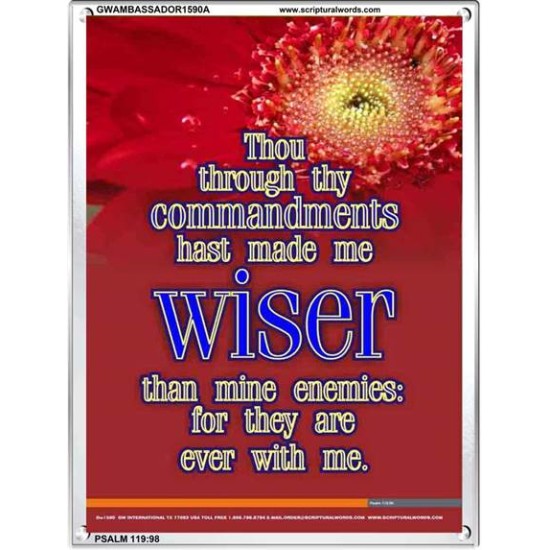 WISER THAN MINE ENEMIES   Scriptural Portrait Wooden Frame   (GWAMBASSADOR1590A)   