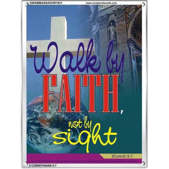 WALK BY FAITH   Inspirational Wall Art Wooden Frame   (GWAMBASSADOR1631)   