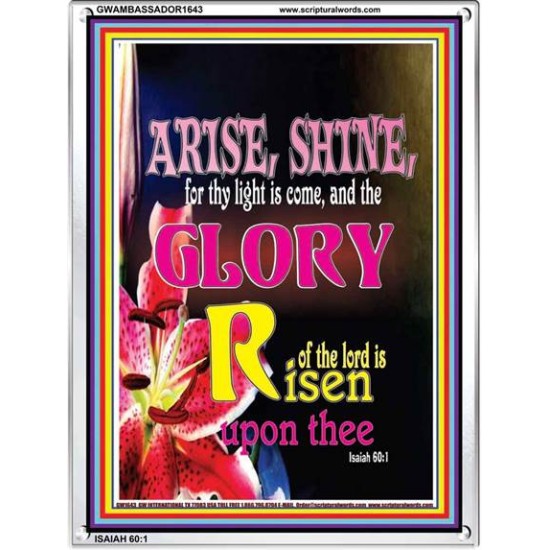 ARISE SHINE   Framed Bible Verse   (GWAMBASSADOR1643)   