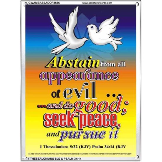 ABSTAIN FROM ALL APPEARANCE OF EVIL   Bible Verses Framed Art Prints   (GWAMBASSADOR1686)   