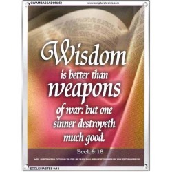 WISDOM IS BETTER THAN WEAPONS   Inspirational Wall Art Poster   (GWAMBASSADOR251)   