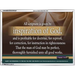 ALL SCRIPTURE IS GIVEN BY INSPIRATION OF GOD   Christian Quote Framed   (GWAMBASSADOR297)   
