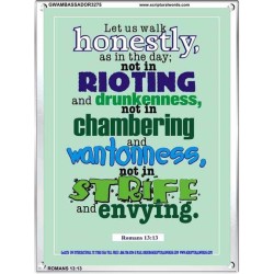 WALK HONESTLY   Christian Wall Dcor Frame   (GWAMBASSADOR3275)   "32X48"