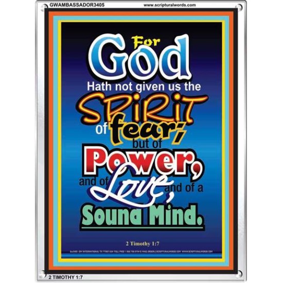 SPIRIT OF POWER, LOVE AND SOUND MIND   Bible Verses Framed for Home   (GWAMBASSADOR3405)   
