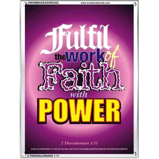 WITH POWER   Frame Bible Verses Online   (GWAMBASSADOR3422)   