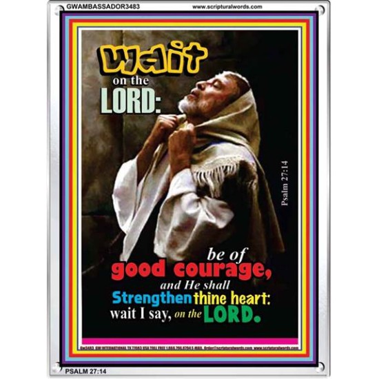 WAIT ON THE LORD   Encouraging Bible Verses Frame   (GWAMBASSADOR3483)   