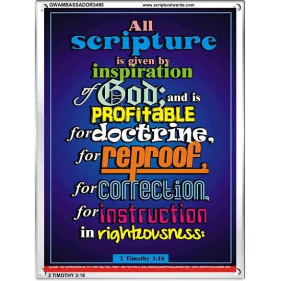 ALL SCRIPTURE   Christian Quote Frame   (GWAMBASSADOR3495)   